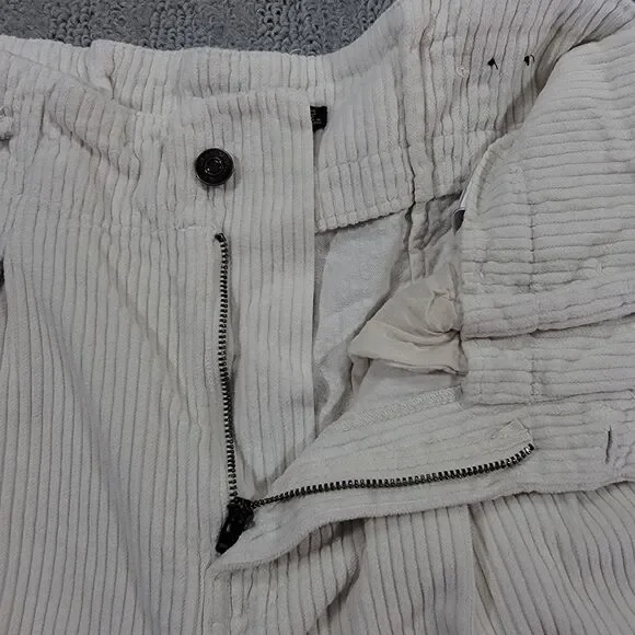Abercrombie & Fitch Women's 25/0 (26x25) Pants Corduroy High Waisted White - Picture 9 of 10